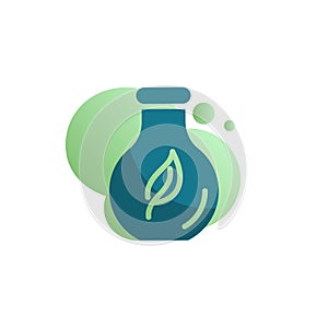 Eco laboratory flask icon vector