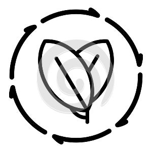 Eco leaf recycling icon, outline style