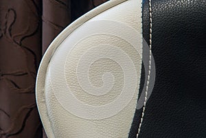 Eco leather with stripes stitched across cross for car interior