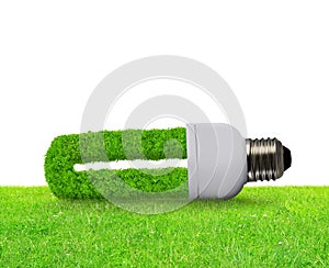 Eco light bulb in grass