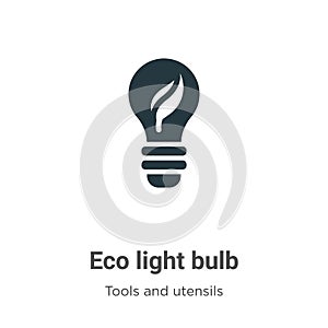 Eco light bulb vector icon on white background. Flat vector eco light bulb icon symbol sign from modern tools and utensils