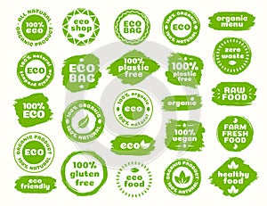Eco logo set for natural product
