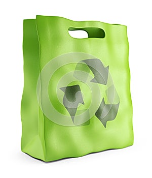 Eco market bag. Environmental conservation concept 3D