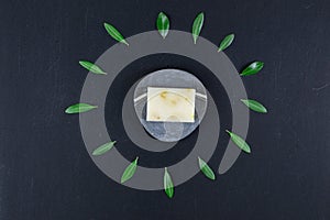 Eco natural and biologic soap and solid shampoo bars.