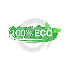 Eco natural product sticker organic healthy vegan market logo fresh food emblem badge design