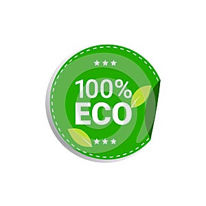 eco natural product sticker organic healthy vegan market logo fresh food emblem badge design