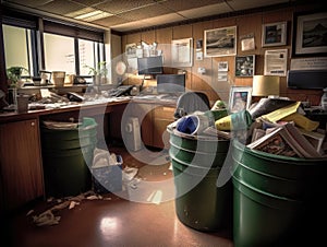 Eco office with recycling and energy efficiency