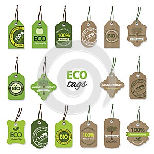 Eco organic cardboard labels big set.