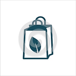 Eco Paper Bag Icon Vector Ilustration