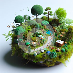 Eco paradise in miniature: celebrating earth day with a lush micro landscape