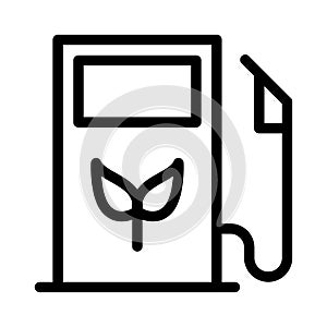 Eco petrol pump thin line vector icon