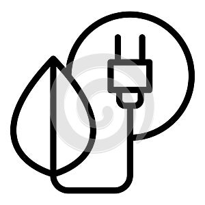 Eco plug energy icon outline vector. Clean ecology