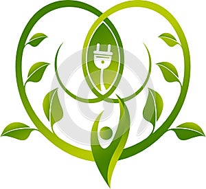 Eco power concept logo