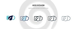 Eco power icon in different style vector illustration. two colored and black eco power vector icons designed in filled, outline,