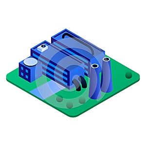 Eco power plant icon, isometric style