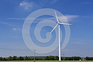 Eco power. Wind Turbine for alternative energy.