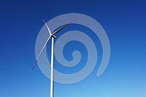 Eco power, wind turbines with blue sky. wind turbine for alternative electricity.renewable electric farm with sustainable eco