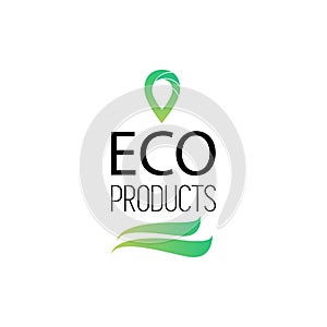 Eco products logo. Vector illustration. Natural, organic logotype.