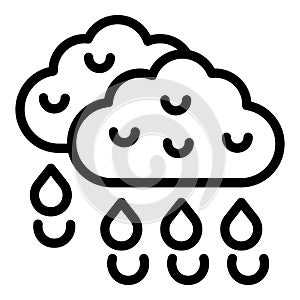 Eco rain cloud icon outline vector. Water power