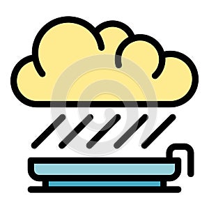 Eco rain icon vector flat