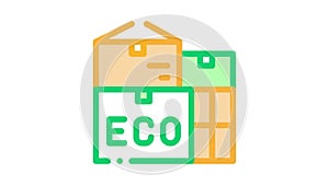 Eco Recycle Material Container Packaging Icon Animation
