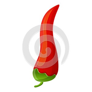 Eco red chili icon, cartoon style