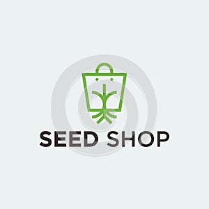 Eco Shop Logo Design Vector Illustration