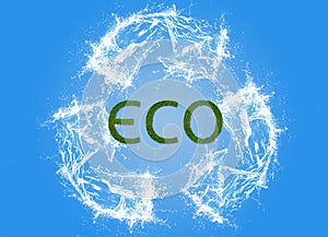 Eco sign, pollution, ecological