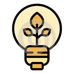 Eco smart lightbulb icon vector flat