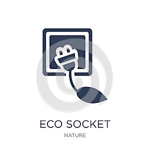 eco Socket icon. Trendy flat vector eco Socket icon on white background from nature collection