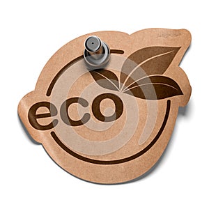 Eco sticker over white