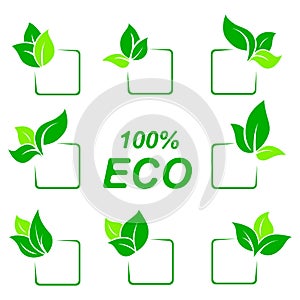 Eco symbol icon set. Ecology sign.