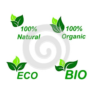 Eco symbol icon set. Ecology sign.