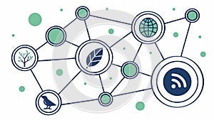 Eco-Tech Network, Green Technology & Global Connectivity, vector design Generative AI