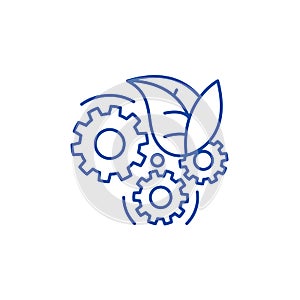 Eco technology line icon concept. Eco technology flat  vector symbol, sign, outline illustration.