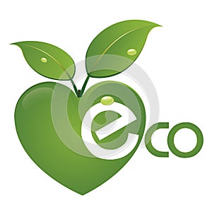 ECO text on a concept in the ecological colors