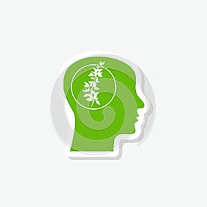 Eco thinking icon isolated on gray background