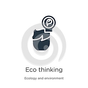 Eco thinking icon vector. Trendy flat eco thinking icon from ecology and environment collection isolated on white background.