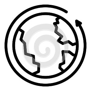 Eco time zone icon outline vector. International map