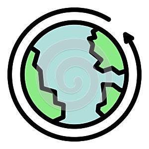 Eco time zone icon vector flat