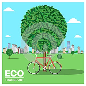 Eco transport. Colorful illustrations.