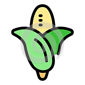 Eco vegan corn icon vector flat