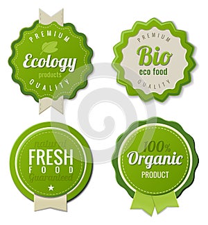 Eco Vintage Labels Bio template set