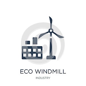 eco windmill icon in trendy design style. eco windmill icon isolated on white background. eco windmill vector icon simple and