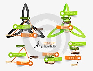 Eco windmill infographics with keywords