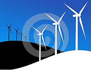 Eco windmills illustration