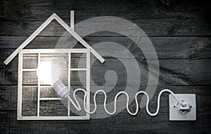 Eco wooden home construction abstract sign symbol metaphor