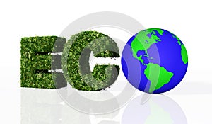 Eco word with the world