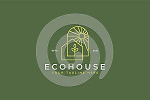 Eco House Natural Power Energy Plantation Logo