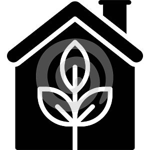 Ecohouse icon, Earth Day related vector